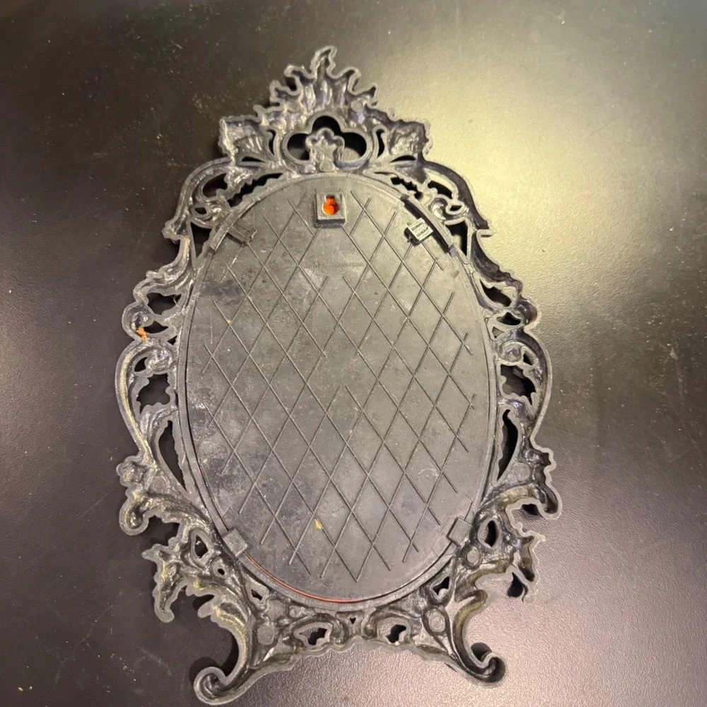 Wall Mirror Small Gold Black Ornate Baroque Floral Scrollwork